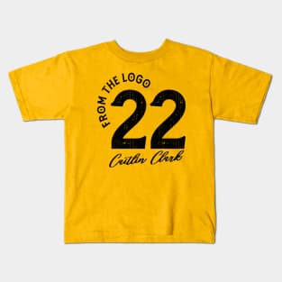 From The Logo 22 Caitlin Clark - Black Kids T-Shirt